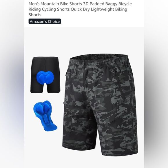 SZ XL Men's Mountain Bike Shorts 3D Padded Bicycle Cycling Shorts Quick Dry - Picture 1 of 7